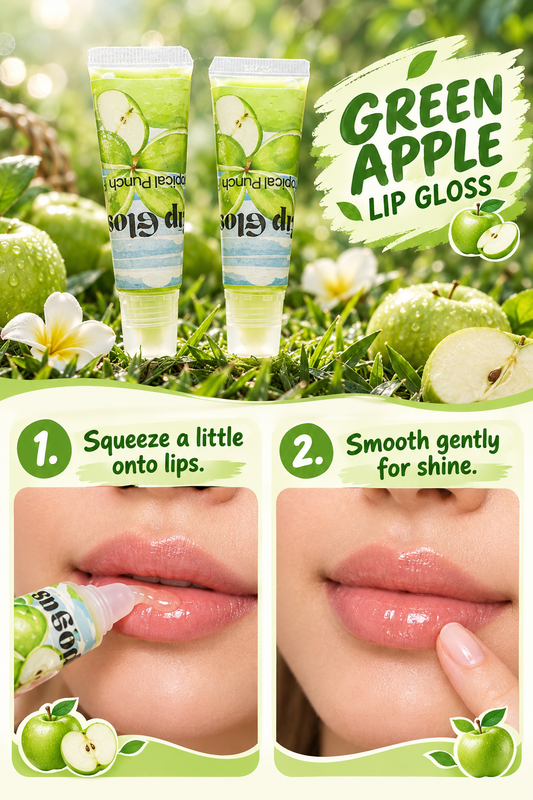 Green Apple squeeze-tube lip gloss graphic