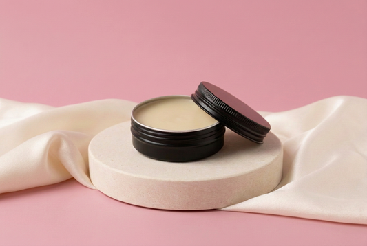 Natural Heal Salve with a deeper soft rose-pink background
