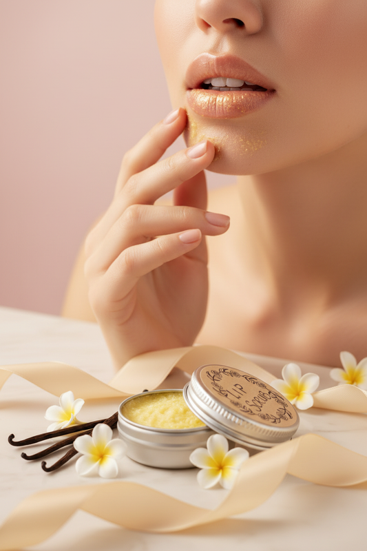 Tropical Vanilla Lip Scrub Application