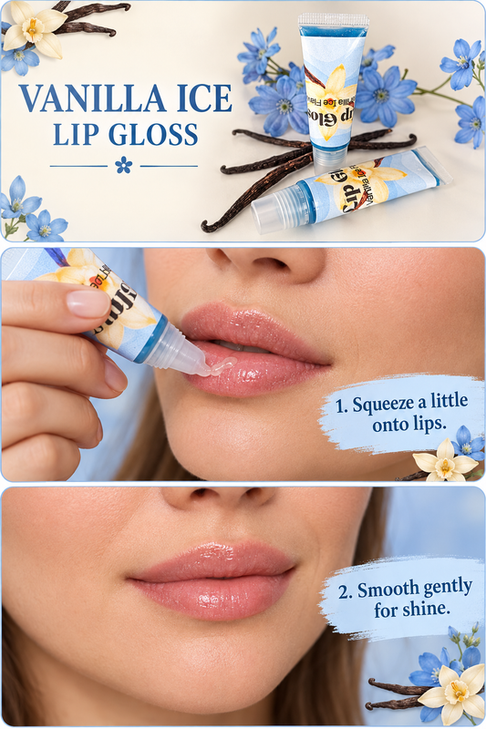 Vanilla Ice squeeze-tube lip gloss graphic