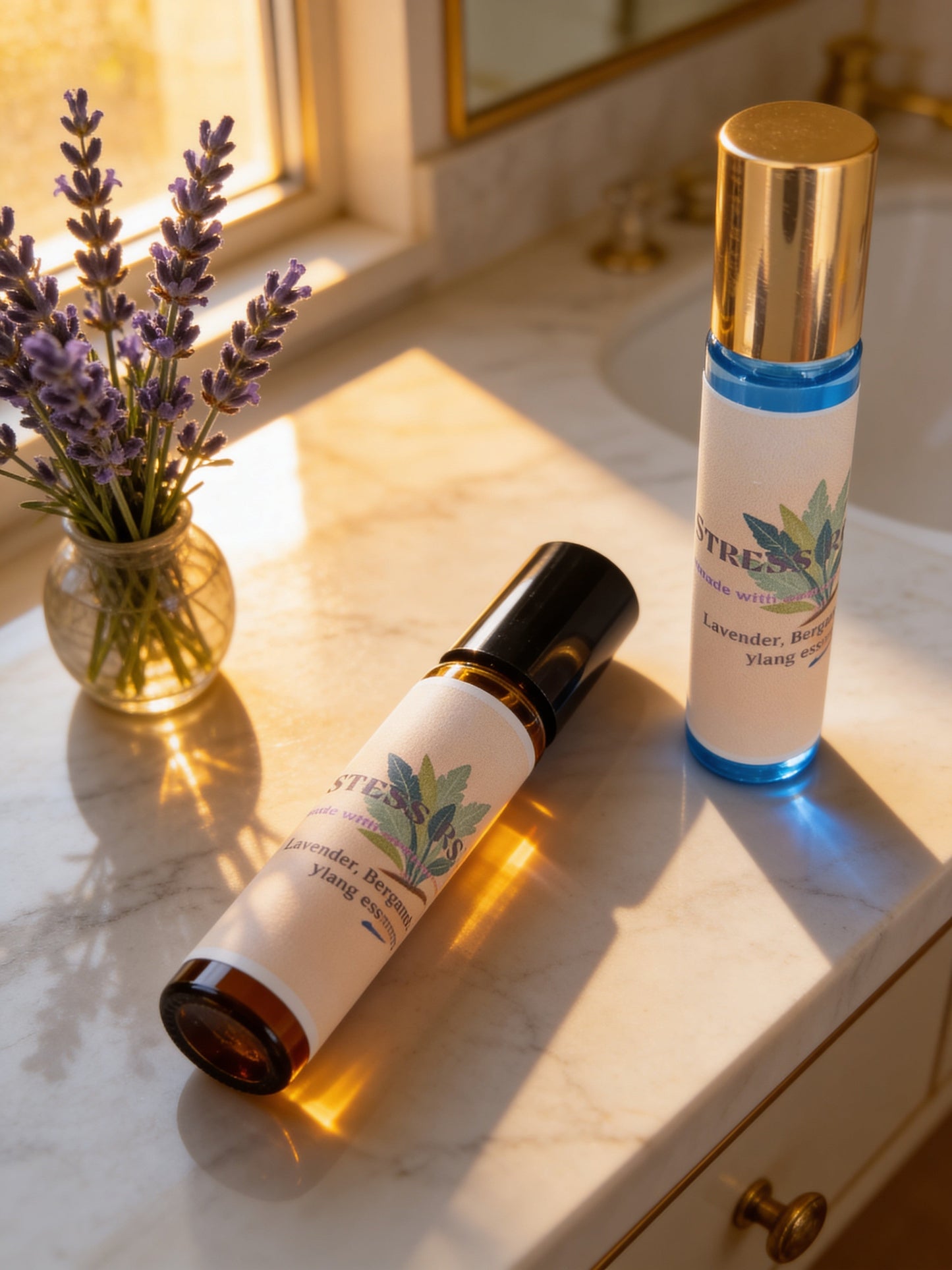 Stress Relief Aromatherapy Roller with Lavender & Chamomile