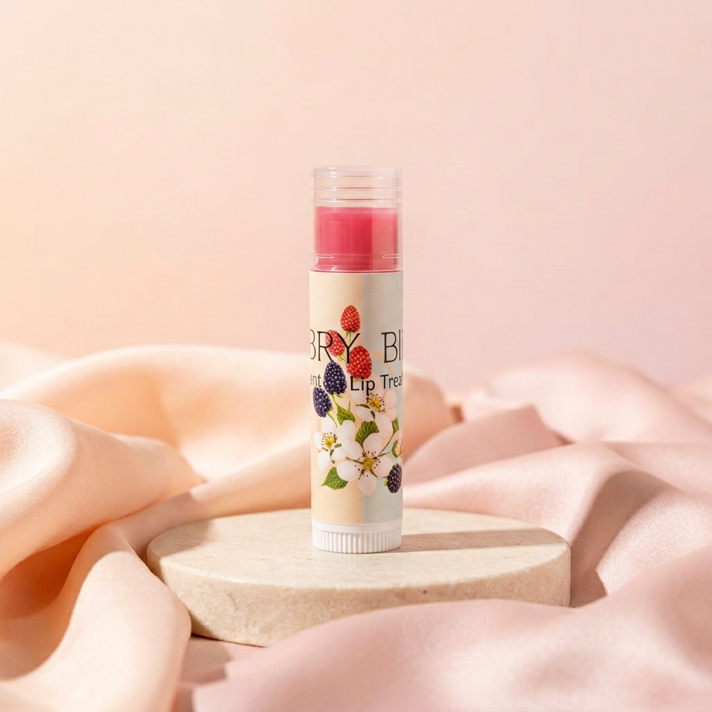 Berry Bliss Lip Treatment in peach-and-blush satin