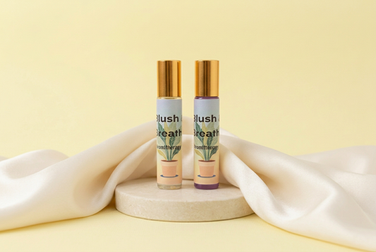 Blush & Breathe without ingredients with ivory satin
