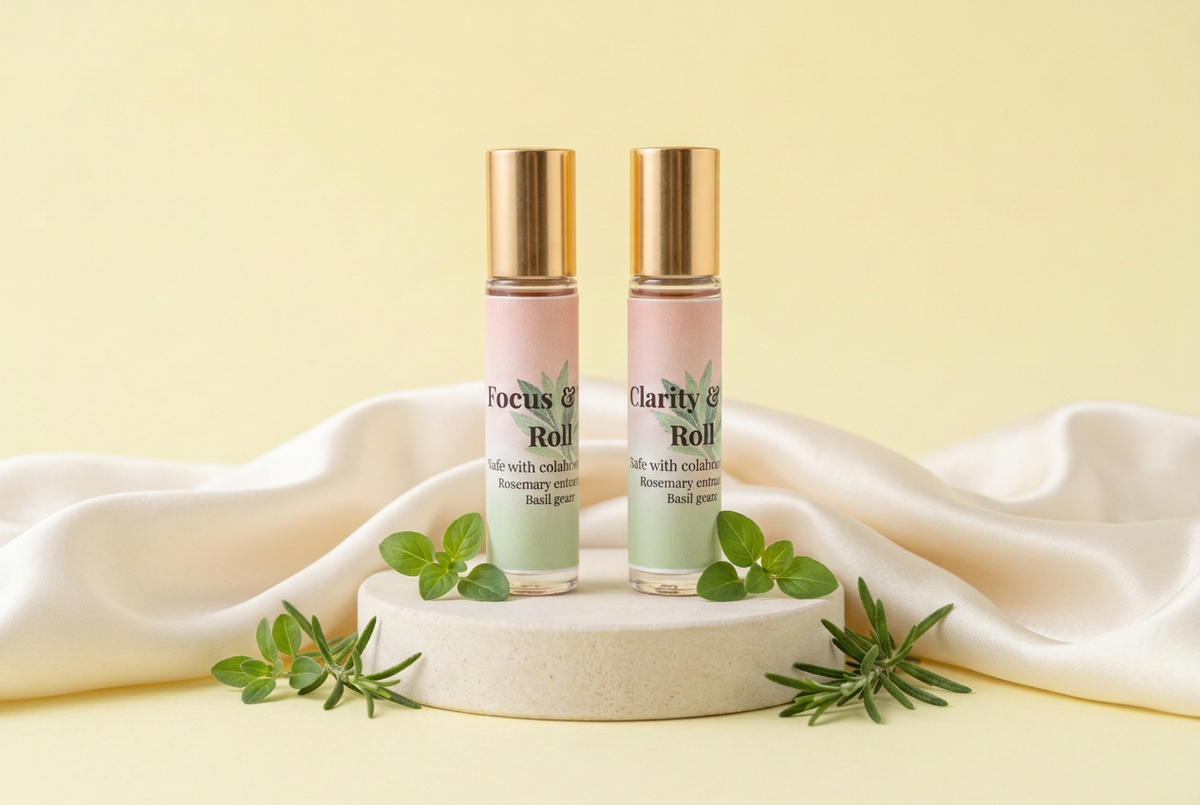Focus & Clarity with ingredients and ivory satin