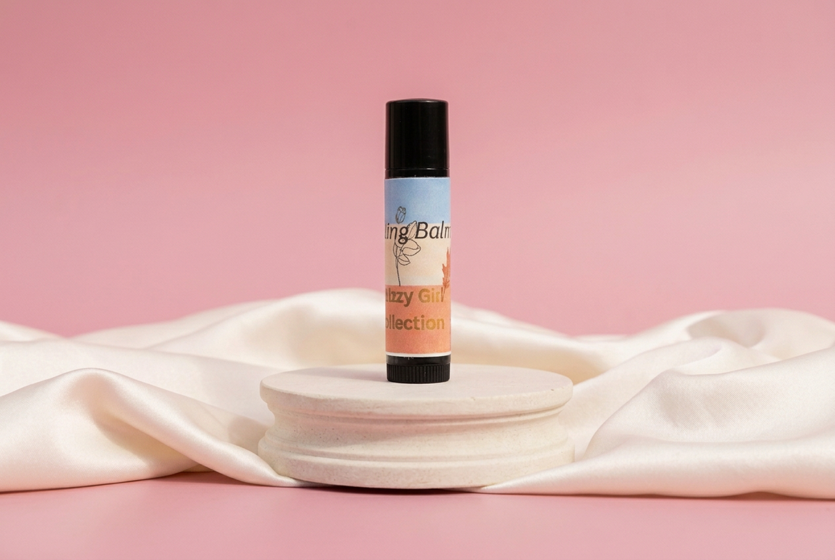 Healing Balm without ingredients and rose-pink background