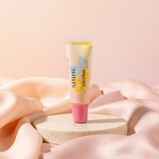 Lemon Drop lip gloss in the peach-and-blush setting
