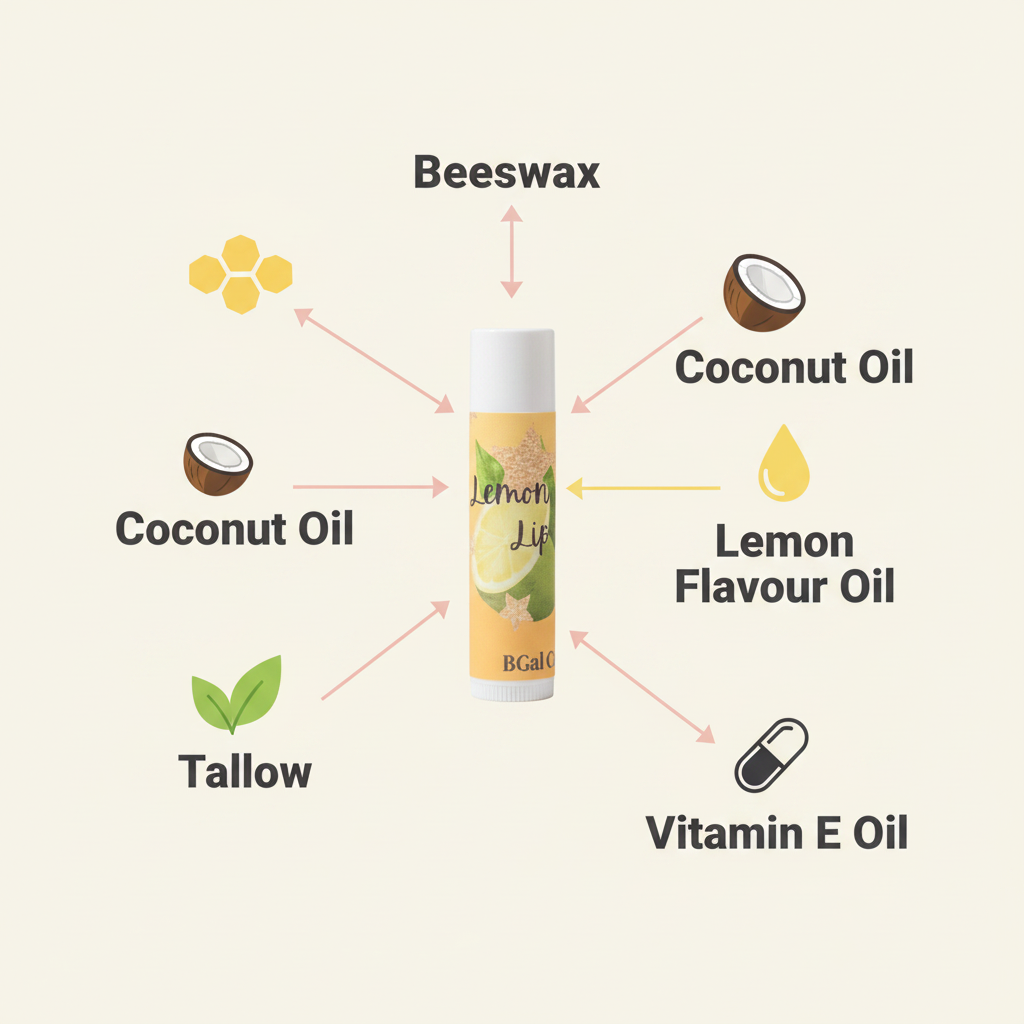Lemon Lip Balm Ingredient Infographic