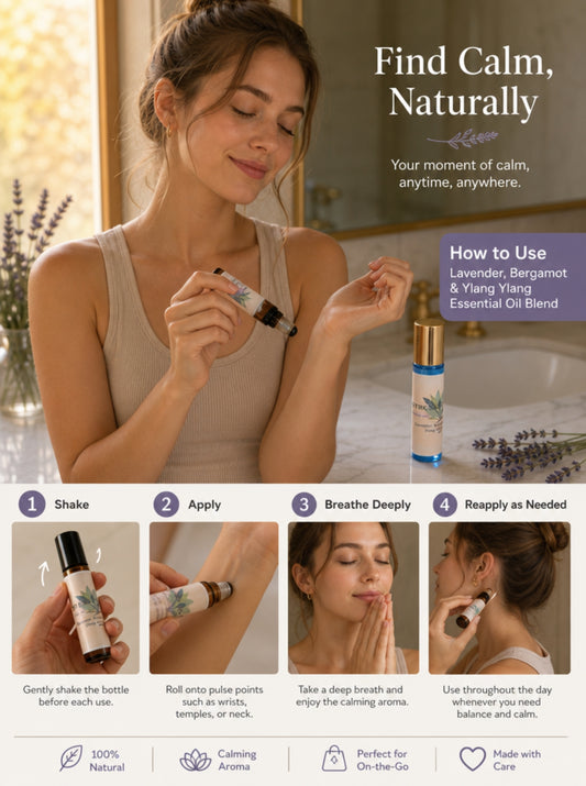 Stress Relief Aromatherapy Roller with Lavender & Chamomile