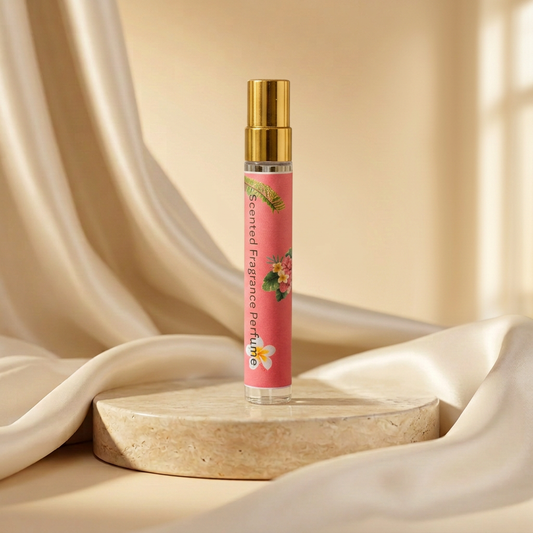 Scented Oil Perfumes in the matching cream-and-gold setting
