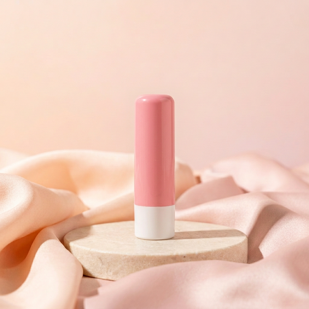 SPF Tallow Lip Balm with peach-and-blush satin