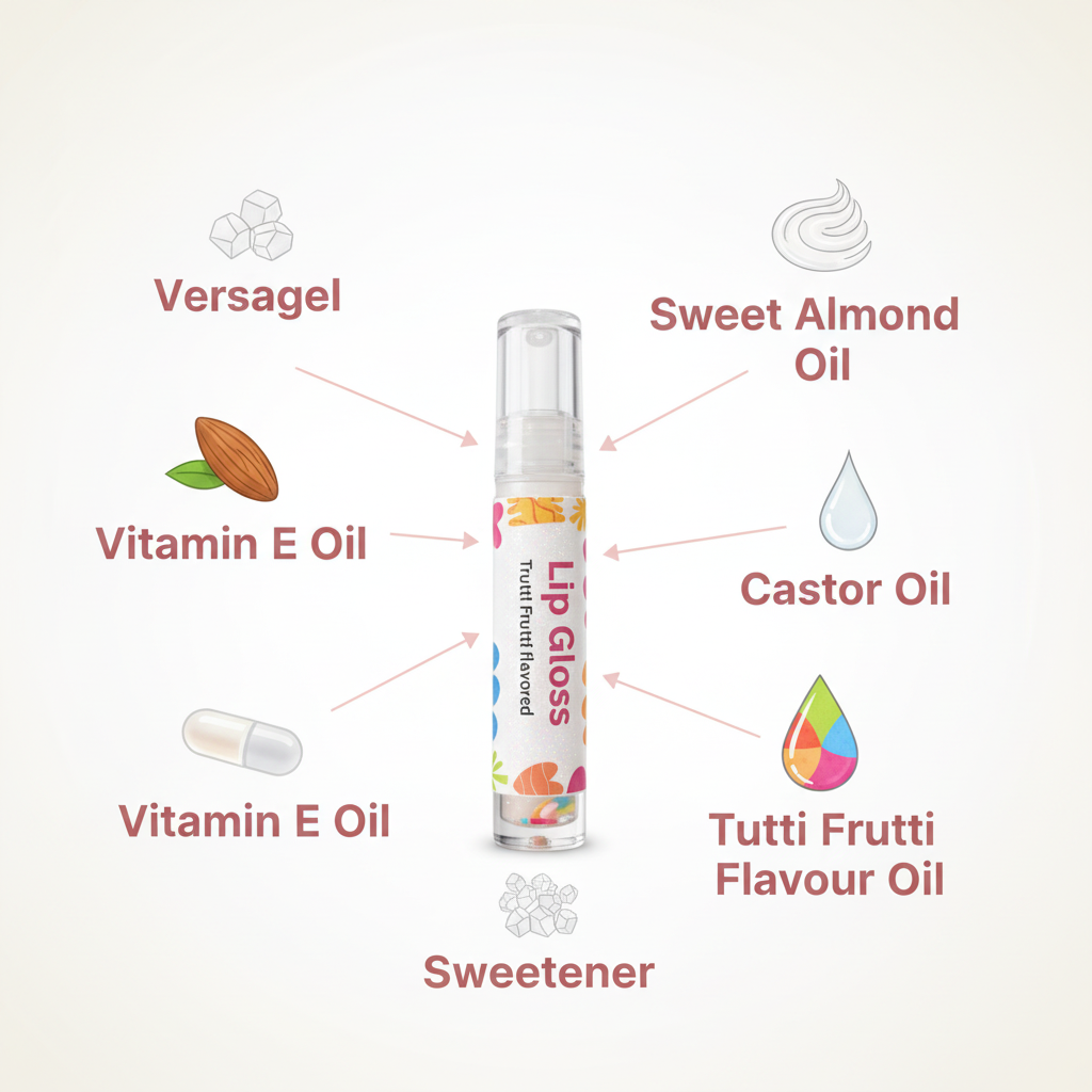 Tutti Frutti Lip Gloss Ingredient Infographic