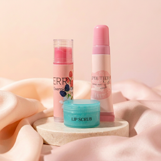 Vanilla Lip Scrub Set with corrected upright lip butter tube